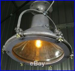 Vtg 1920s 20 CAST METAL SPOT LIGHT industrial maritime mercury glass lamp