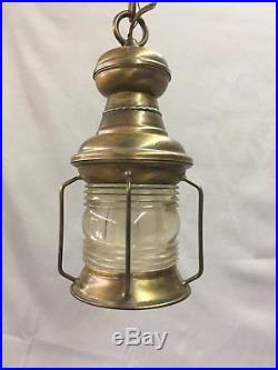 Vtg Brass Maritime Nautical Porch Ceiling Light Old Jelly Jar Fixture 811-17E