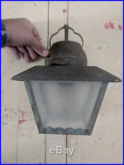 Vtg Brass Nautical Lantern Exterior Porch Wall Light Fixture Sconce Old