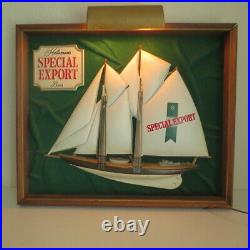 Vtg Heileman's Special Export Ship Portrait Beer Sign Lighted Old Style Nautical