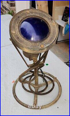 Vtg Kim Mfg Brass Marine Submersible Underwater Industrial Pond Lake Blue Light