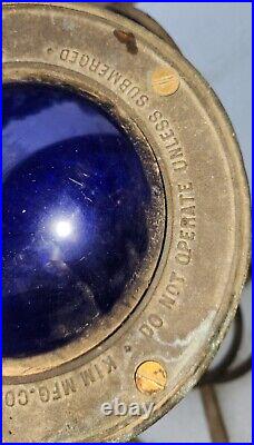 Vtg Kim Mfg Brass Marine Submersible Underwater Industrial Pond Lake Blue Light