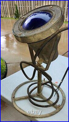 Vtg Kim Mfg Brass Marine Submersible Underwater Industrial Pond Lake Blue Light