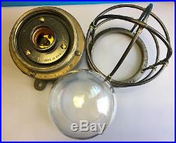 Vtg Lovell Lamp/Lantern/Light Caged Globe Arlington, NJ Brass Bronze