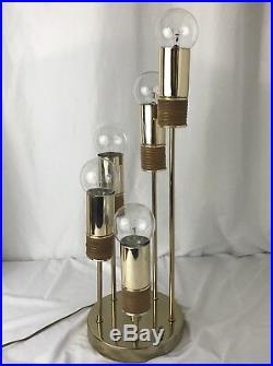Vtg Mid Century 5 Light Tiered Table Lamp Clover Laurel/Sonneman Style Nautical