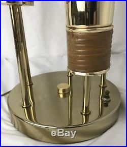 Vtg Mid Century 5 Light Tiered Table Lamp Clover Laurel/Sonneman Style Nautical