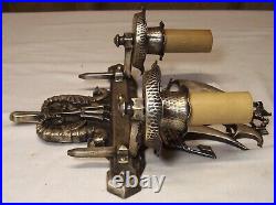 Vtg Nautical Sconce Antique Light Fixture Brass Nickel Ship Serpent Rewired #B9