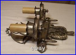 Vtg Nautical Sconce Antique Light Fixture Brass Nickel Ship Serpent Rewired #B9