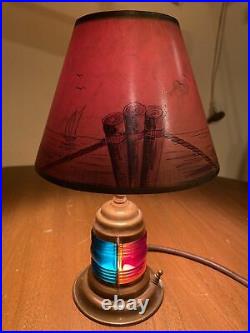 Vtg PERKO Brass Port & Starboard Ship Light Table Lamp Marine Boat Nautical