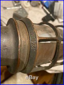 Vtg Russell & Stoll Solid Brass Bronze Ship Drop Light Explosion Proof Nautical