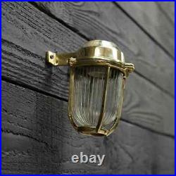 Wall Mount Bulkhead Sconce Light Fixture Nautical Vintage Style Brass 1 Piece