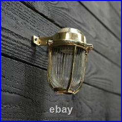 Wall Mount Bulkhead Sconce Light Fixture Nautical Vintage Style Brass 1 Piece