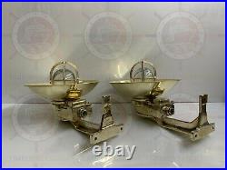Wall Mount Solid Ship Exterior Wall Light Sconce Fixture Vintage Brass 2 Piece