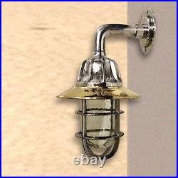Wall Sconces Nautical Marine Aluminum Vintage Light with Brass Shade