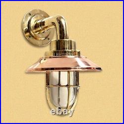 Wall Sconces Nautical Marine Brass Vintage Sconce Light with Copper Shade 2 Pcs