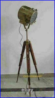 X-MAS Vintage Nautical Antique Brass Spot Light Floor Lamp Home Decorative